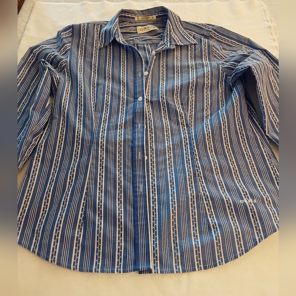 Women's Blue Striped Shirt